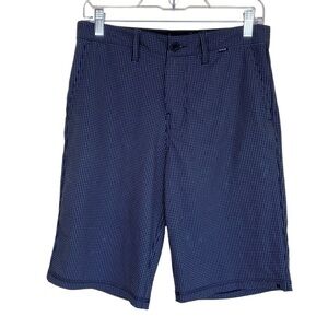 Hurley Phantom 11” Walkshorts Houndstooth Grey Black Silver Logo Sz 28